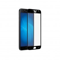 Купить Защитное стекло DF с цветной рамкой (fullscreen) для Samsung Galaxy J4 (2018) sColor-50 (black)